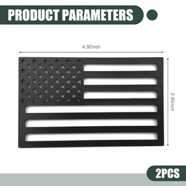 dawfall 2 PCS 3D American Flag Decal, Metal Cut-Out American Flag Emblem Bumper Decal Stickers, Waterproof Body Decoration, Universal for Most Cars, Trucks, SUVs (Black)