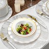 50 Pack 12oz Peal White Plastic Bowls with Gold Rim
