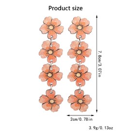 XFSRG Blumen Ohrringe für Damen Mädchen Lange Hängende Ohrringe Vintage Boho Schmuck für Hochzeit und Party Exquisite Handgefertigte