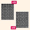 15 Sets - Number Stickers 1-100, Waterproof Vinyl - White