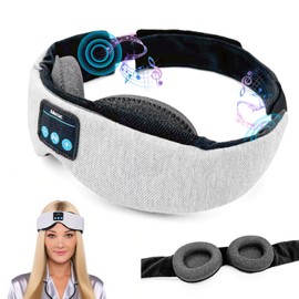Caffobiz Sleep Mask with Bluetooth, 3D Bluetooth Sleep Headphones, Adjustable Sleeping Mask for Women Men, Perfect Gifts Blindfold for Sleep/Travel/Sports