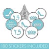 Light Blue Quinceañera Party Favor Stickers Mis Quince Años Sweet