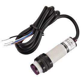 Heschen M18 Column Infrared Proximity Switch, Diffuse Reflection Type, E3F-DS10C4, Detection Distance 10cm, 10-30V DC 200mA, NPN Normally Open (NO), 3 Wires