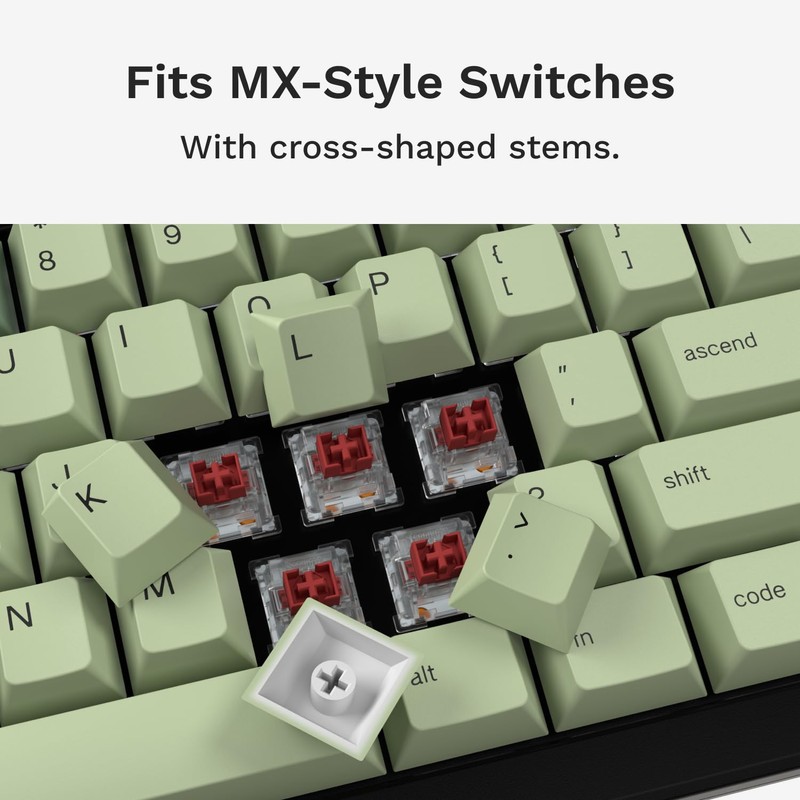 Glorious Alpine Forest GPBT Gradient Keycaps, 135-Key PBT Keycap Set,