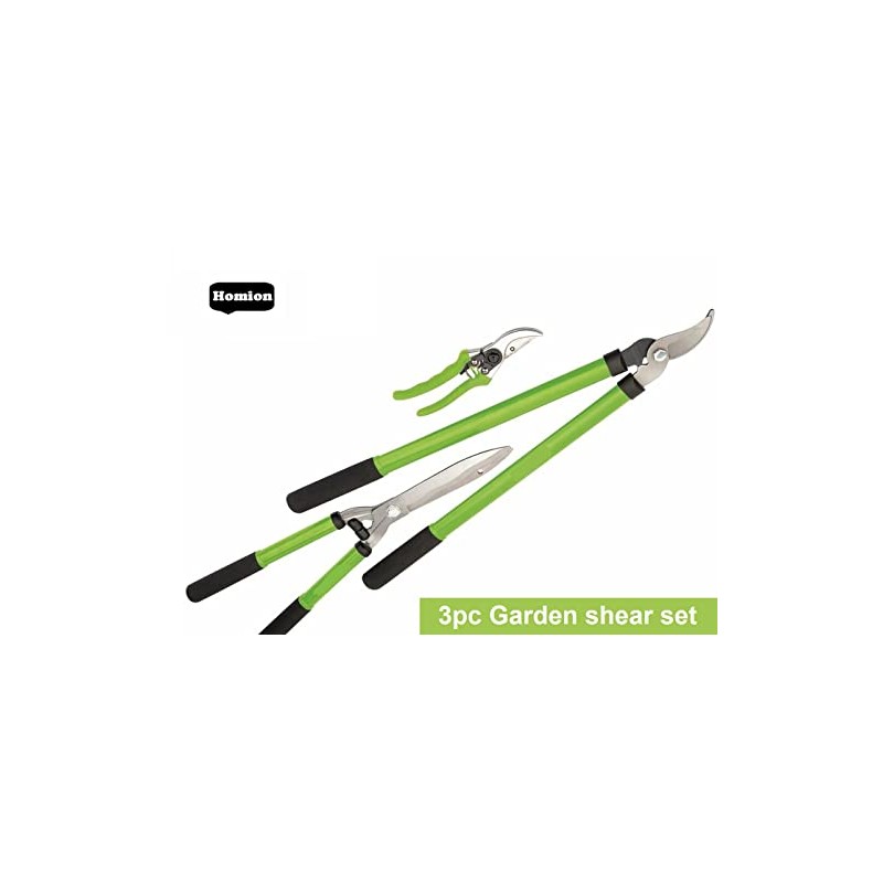 3PCS Garden Shears Set with Tree Loppers Heavy Duty, Professional
