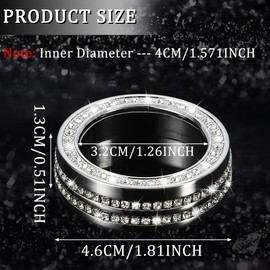 TOMALL Bling Car AC Knob Covers Compatible with VW Jetta Atlas Taos Tiguan Golf R Passat Center Console Air Conditioning Knob Button Cover AC Climate Control Cap Radio Switch Trim Interior Ring Decor