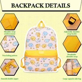 School Bag, Kids Backpack School for Girls Boys, Cute Teen Elementary Girls School Bags Sports Casual Daypack Lightweight Rucksack (Yellow Cat)