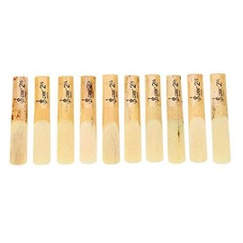 10 Pack of Clarinet Reeds, Plastic B-Flat Strength 2.5 Clarinet Reeds with Plastic Case