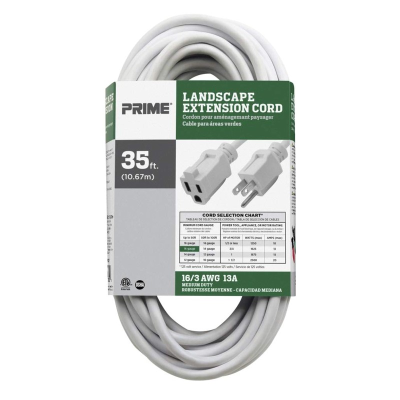 Prime EC883627 35-Foot 16/3 SJTW Patio and Deck Extension Cord,