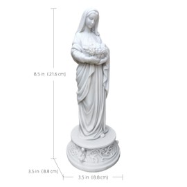 Fianmy Religious Art Decor Hand Painted Statue, Suitable for Religious and Believers to Pray at Home, Collect Decorations Statues Gifts (Mother Mary Fruit Basket (White))