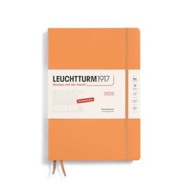LEUCHTTURM1917 370583 Weekly Planner 2025, Composition B5 Hardcover - 12-Month Calendar, 80 g, Lined - Apricot