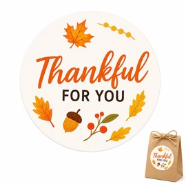 Thanksgiving Thank You Favor Stickers: 120 Fall Paper Stickers