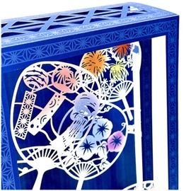 Sanrio JSP 46-3 SANRIO 110973 Message Card, Summer Card, Boxed Laser Cut Fan Greeting Card, International Transportation