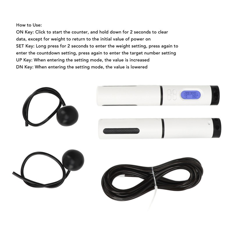 Electronic Jump Rope Workout Weighted Handle Smart Exercise Skipping Rope