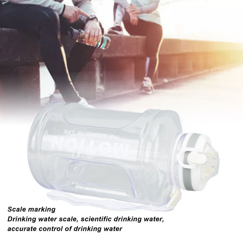 1500ml Large Capacity Sports Water Bottle Portable Scale Marking Poping