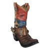 Rustic Western Star Texas Patriot Flag Cowboy Boot With Spur