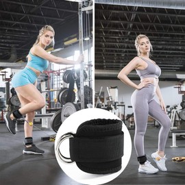 1 Pair Adjustable Ankle Strap with Double D-Rings,Work Out Cuff Attachment for Home & Gym,Hip Abductors for Men and Women and Lower Body Exercises
