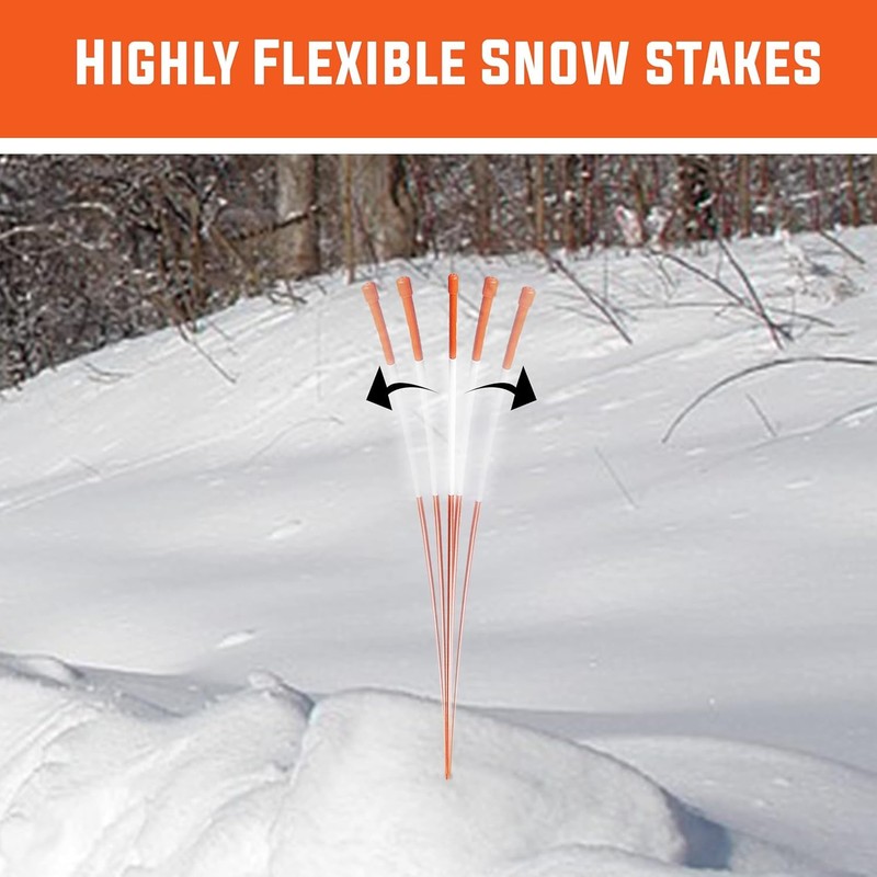 100 Pack - 72" Driveway Markers 5/16", Snow Stakes, Plow