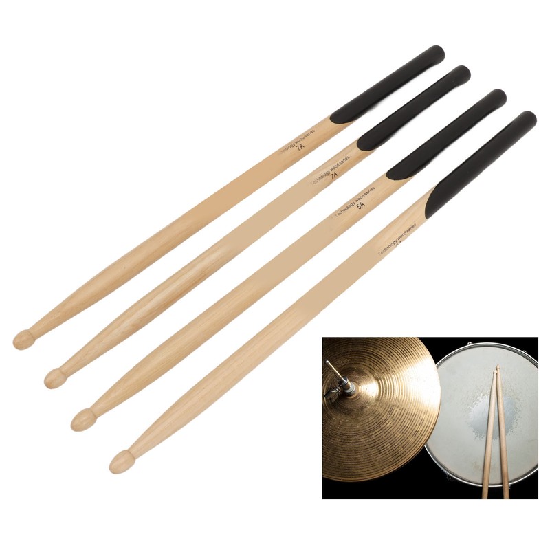 2 Pairs Drum Mallet 5A 7A Wood Drumstick Wooden Drum