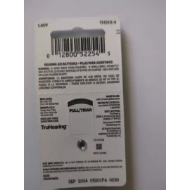 TruHearing Pack Of FOUR Each TruHearing Aid Batteries SIZE 312