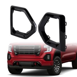 Astra Depot Glossy Black Trim Bezel Fog Light Surround Trim Cover with Removal Tool Compatible for 2019-2022 GMC Sierra 1500