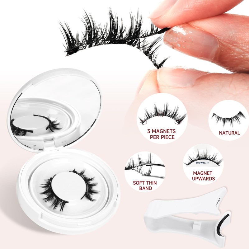 Higu clace Magnetic Eyelashes with Applicator Soft Magnetic Lashes Natural