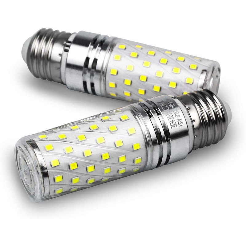 BHCH E26 LED Corn Bulbs 15W, 6000K Daylight White, 1500LM,