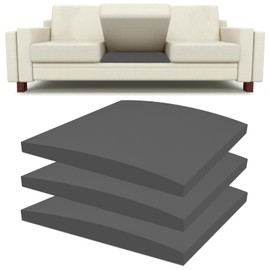 Lanswood Couch Cushion Support 20" x 20" Couch Cushion Replacement, High-Density Foam Sofa Supports for Sagging Cushions Curved Furniture Seat Sag Repair (Black)