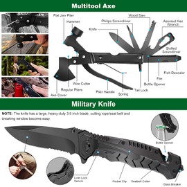 Survival Kit and First Aid Kit, 142Pcs Professional Survival Gear and Equipment with Molle Pouch, for Men Dad Husband Who Likes Camping Outdoor Adventure (Green)…
