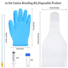 BBTO 10 Set Artificial Insemination Dog Breeding Kit Canine Breeding Kit Insemination Breeder Supplies Pet Supplies for Small Medium Breeds