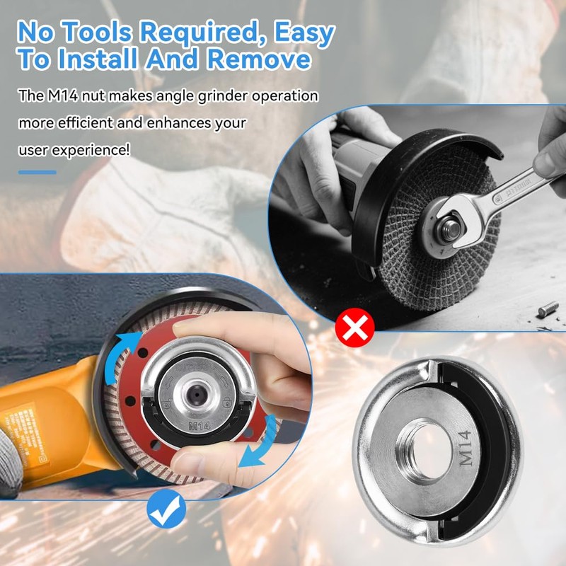 Huucozn Set of 3 Quick Release Nuts for Angle Grinder