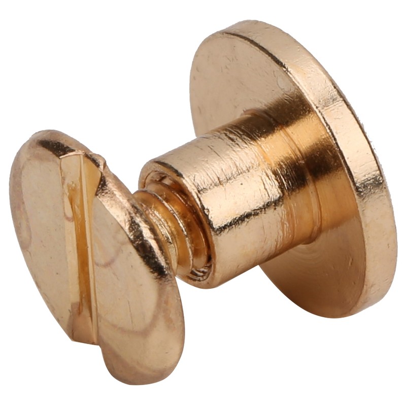 50 Sets 6.5mm Brass Flat Head Studs Screws Nail Rivets