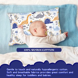 Kids Kids Pillow Case 2 Pack 99% Cotton Baby Pillowcase Envelope Style Travel Pillow Case Soft Breathable for Boys Girls Bedding Toddler Cot 49 x 36 cm Machine Washable