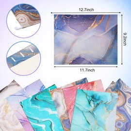 30 Pcs Marble Hanging Folders with Foil Stamping Process, Including Adjustable Tabs and Inserts, Letter Size Decorative Hanging Folders Filing Folders for Desk Office School and Home