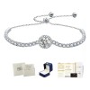 Pulsera Mujer Diamara Moissanita Plata 925 Ajustable Dijes Elegante