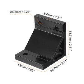 sourcing map 2Pcs 90 Degree Angle Aluminum Profile Corner Brackets, Corner Brace Joint Connectors for 3060 Series (Black)
