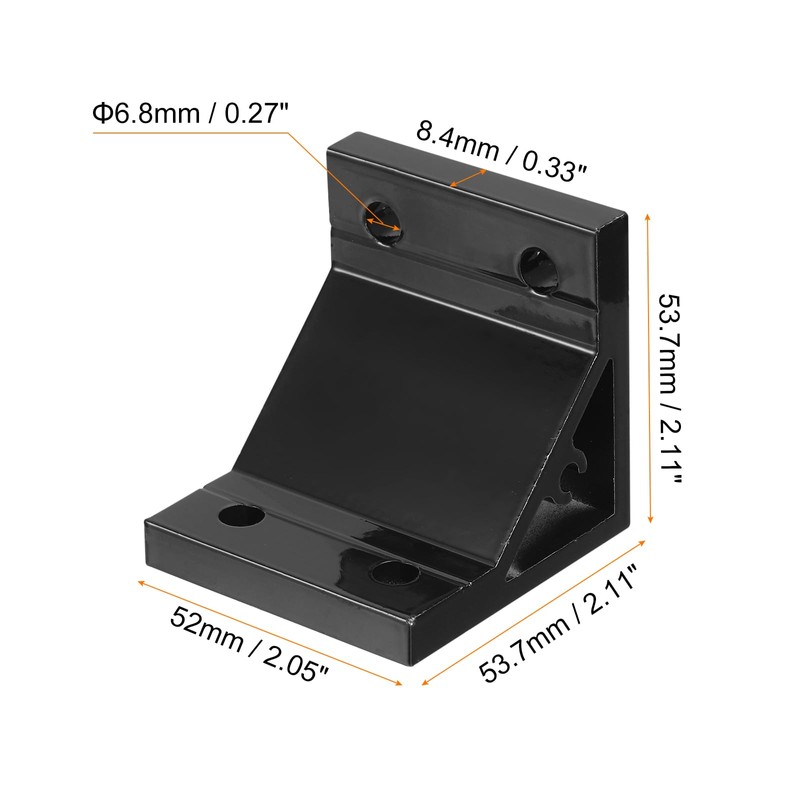 sourcing map 2Pcs 90 Degree Angle Aluminum Profile Corner Brackets,