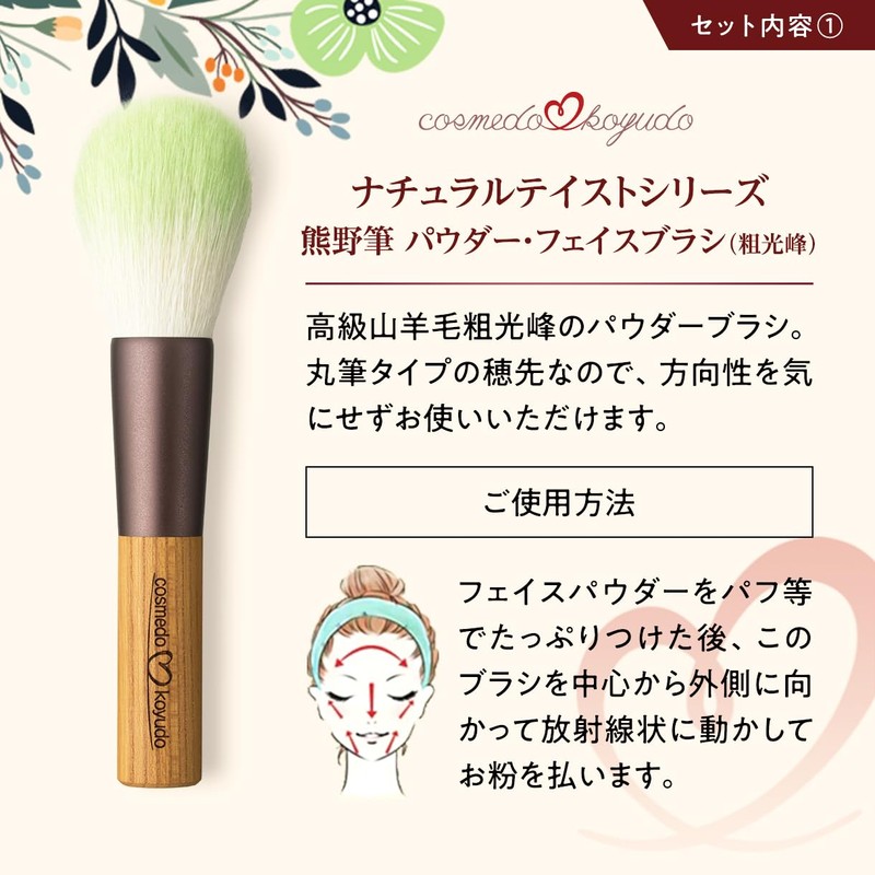 Cosmetics & Koyudo NG-G040C Kumano Brush Makeup Brushes Set, 4