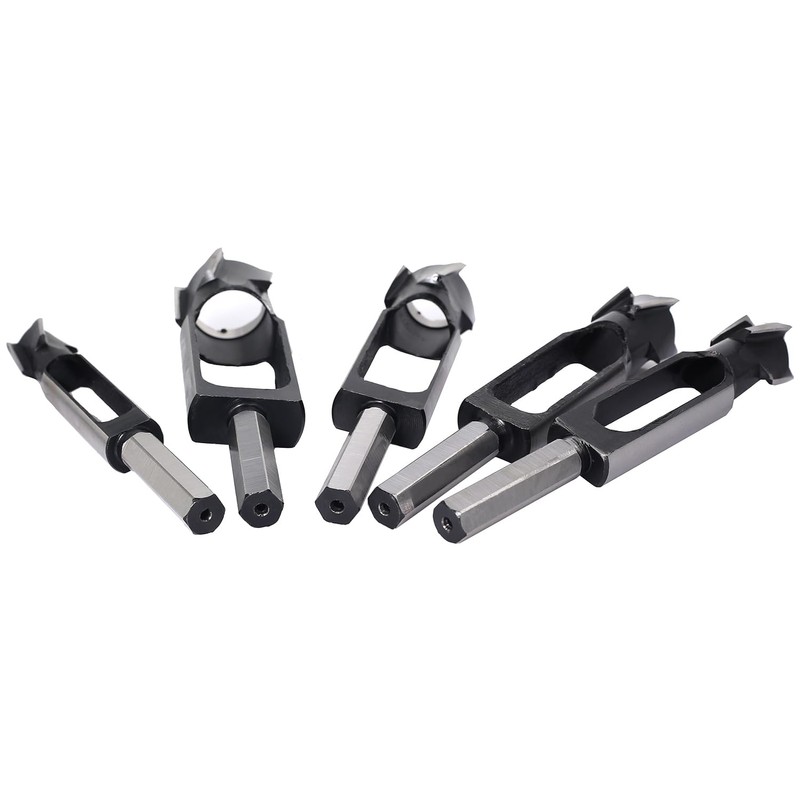 SICWOOD 5PCS Wood Plug Cutters Set, Wood Tenon Maker Dowel