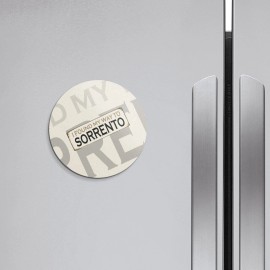 Unbranded Sorrento Retro Travel Tin Sign | 4'' X 4'' Round Decorative Magnet