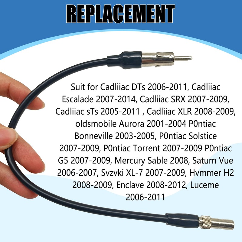 SYudwen Radio Antenna Adapter Male Plug, Cable Connector, Stereo FM