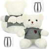 Shappy 2 Sets Cremation Stuffed Bear for Ashes Bear Stuffed