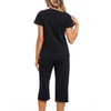 ENJOYNIGHT Womens Pyjamas Short Sleeve Top and Cropped Bottoms Pjs