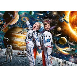 LYWYGG 8x6FT Space Galaxy Interstellar Exploration Backdrop Space and Aerospace Birthday Party Theme Background Galaxy Planet Party Banner Astronaut Rocket Background Nebula Background CP-603-0806