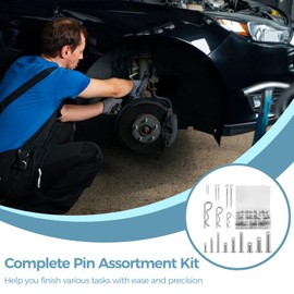 122 Pcs Pins Assortment Kit, Including M4 M6 M8 Clevis Pins with M1.5 M2 M3 Cotter Pins and R Clips, 15 Size 304 Stainless Steel Pin Fasteners for Automotive, Trucks