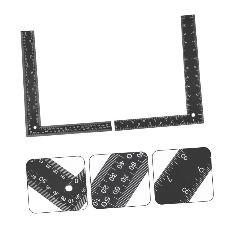 Operitacx 2Pcs Shaped Steel Ruler Angle Measuring Tool for Engineers
