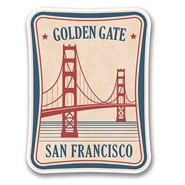 2 x 10cm Golden Gate Bridge San Francisco USA Vinyl Sticker Travel Luggage #6386 (7.5cm Wide x 10cm Tall)