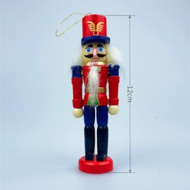 ENLAYER 6 PCS Christmas Nutcracker Ornament Set, 4Inch Nutcrackers Tree Ornaments Set, Nutcracker Figures with Opening Mouths Christmas Decorations for Xmas Tree, Table Decor