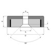 Ferrite Flat Gripper Diameter 50.0 x 10.0 mm with Countersunk,