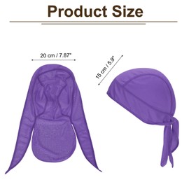 PATIKIL Sweat Wicking Cap, Skull Cap Football for Men Dew Rags Breathable Cooling Helmet Liner Bandana for Cycling Running Sports Hat, Purple